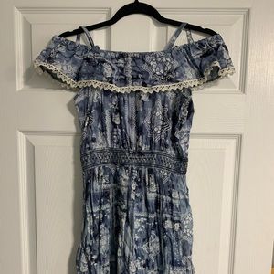 Blue and white girls’ dress